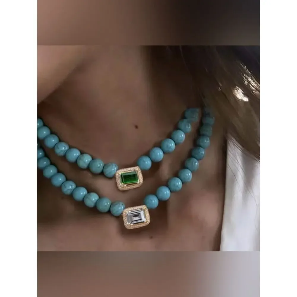 Turquoise Beaded Necklace A1204